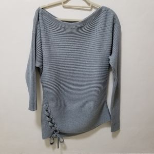 Designers Remix Charlotte Eskildsen Sweater Off Shoulder Ribbed Side Lace-up M